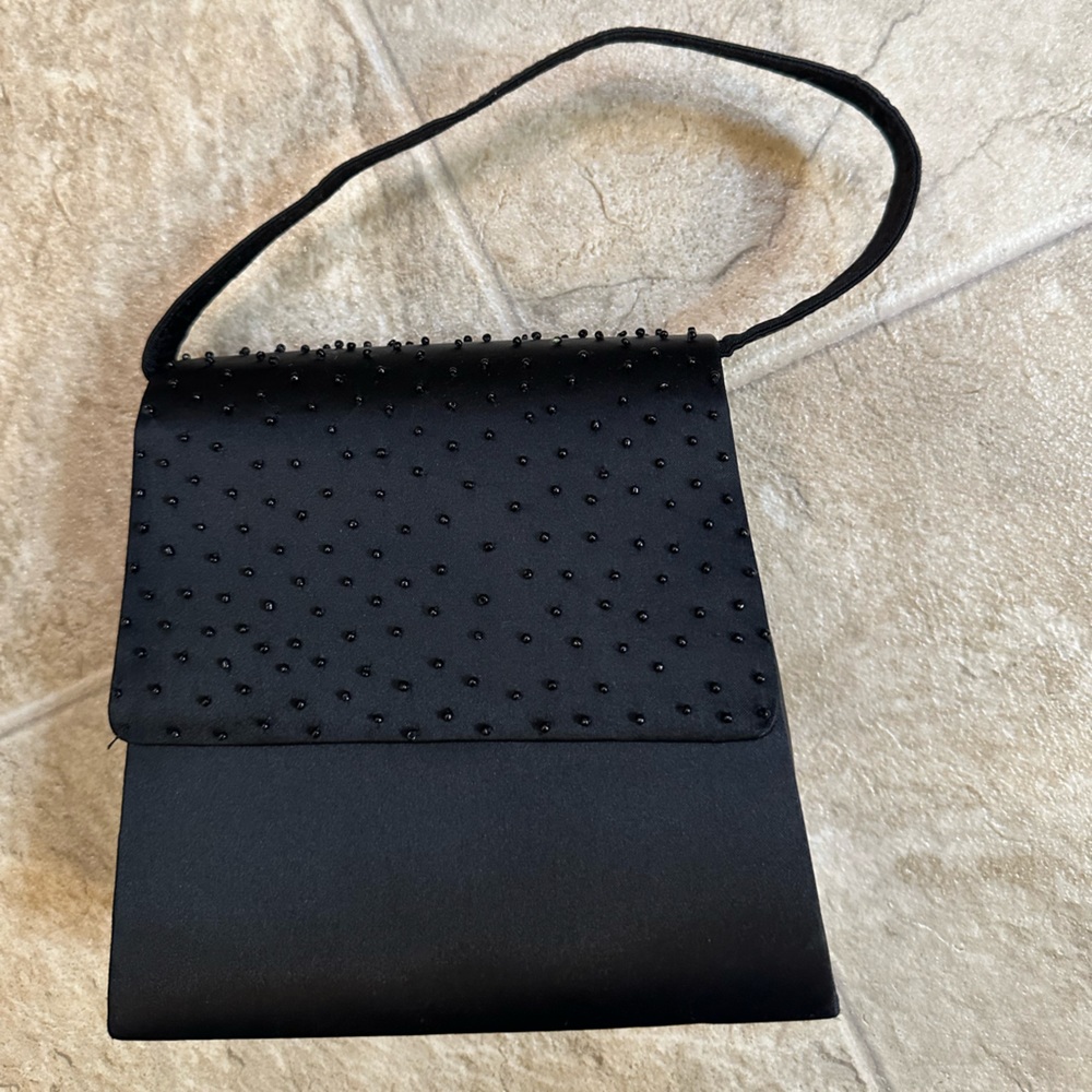 Beaded black purse set handbag